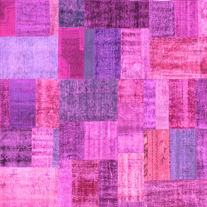 Square Patchwork Pink Transitional Rug, con541pnk