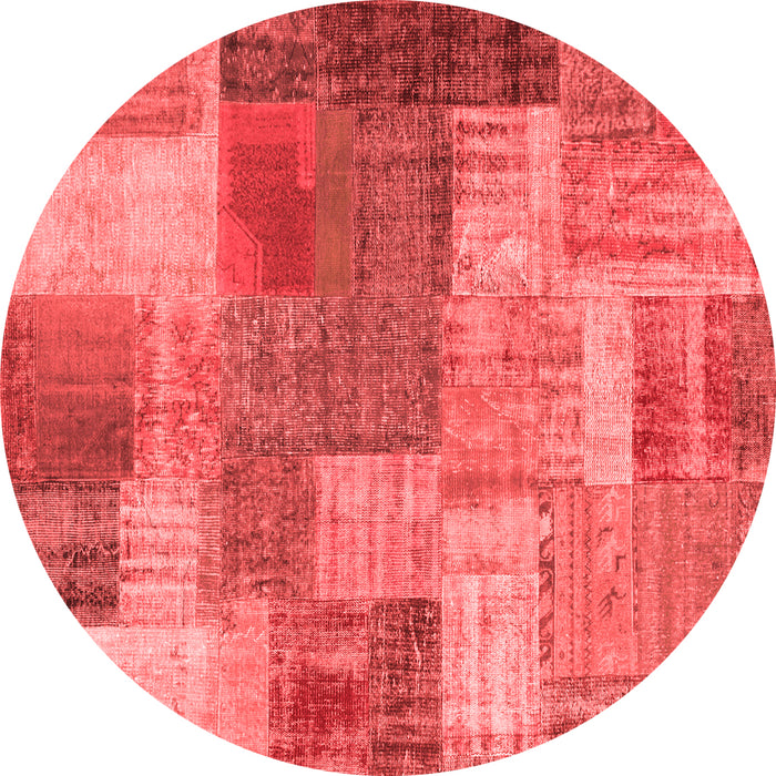 Machine Washable Patchwork Red Transitional Rug, wshcon541red