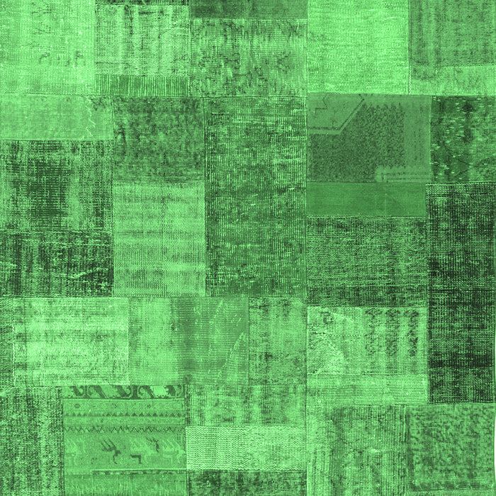 Patchwork Emerald Green Transitional Rug, con541emgrn