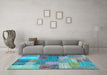 Machine Washable Patchwork Light Blue Transitional Rug in a Living Room, wshcon541lblu