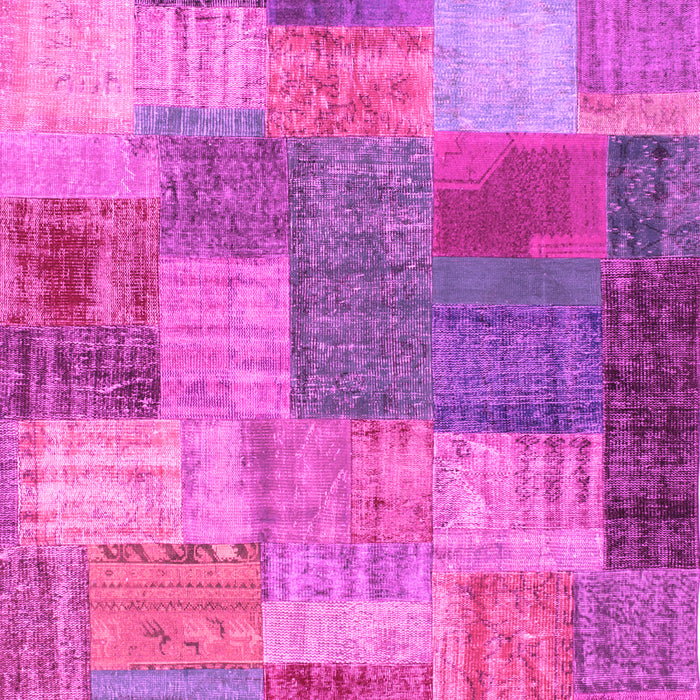 Machine Washable Patchwork Pink Transitional Rug, wshcon541pnk