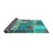 Sideview of Patchwork Turquoise Transitional Rug, con541turq