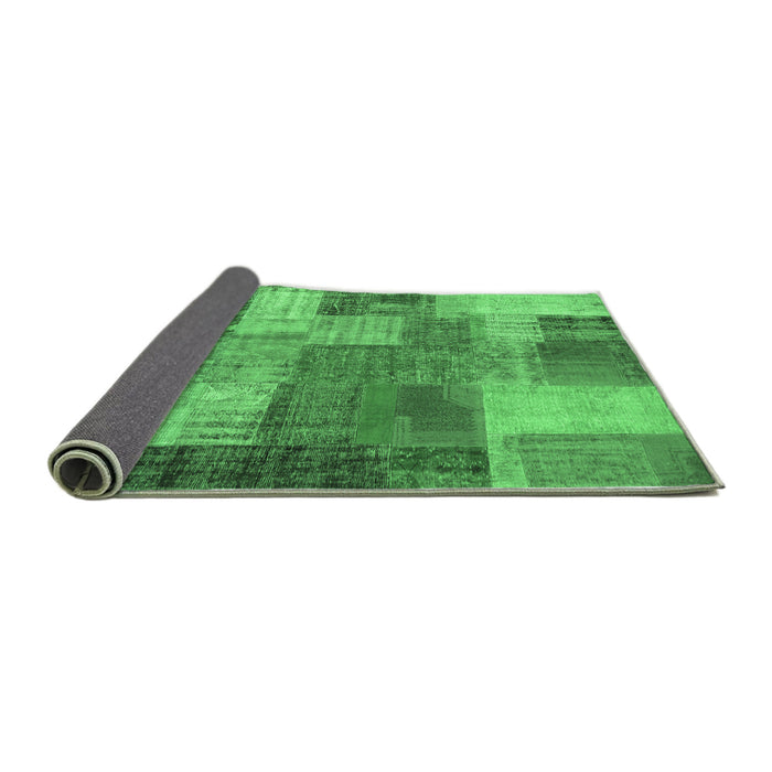 Sideview of Patchwork Emerald Green Transitional Rug, con541emgrn