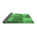 Sideview of Patchwork Emerald Green Transitional Rug, con541emgrn