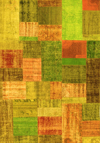 Patchwork Yellow Transitional Rug, con541yw