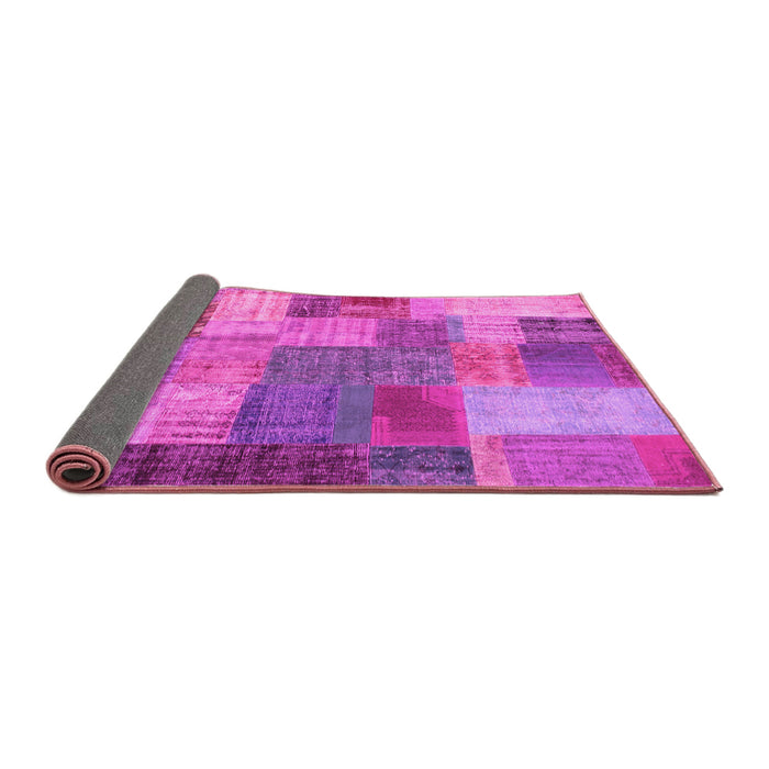 Sideview of Patchwork Pink Transitional Rug, con541pnk
