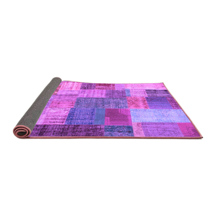 Sideview of Patchwork Purple Transitional Rug, con541pur