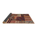 Thickness of Contemporary Saffron Red Patchwork Rug, con542