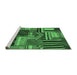 Sideview of Machine Washable Patchwork Emerald Green Transitional Area Rugs, wshcon542emgrn