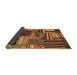 Sideview of Patchwork Brown Transitional Rug, con542brn