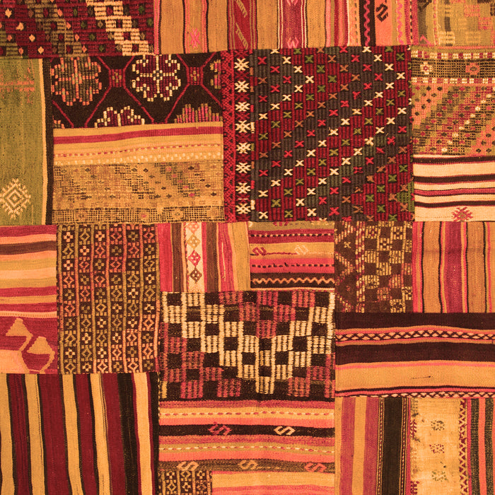 Serging Thickness of Machine Washable Patchwork Orange Transitional Area Rugs, wshcon542org