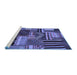 Sideview of Machine Washable Patchwork Blue Transitional Rug, wshcon542blu