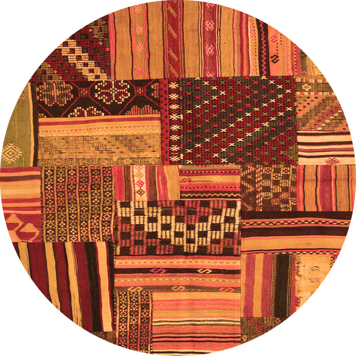 Square Patchwork Orange Transitional Rug, con542org