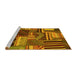 Sideview of Machine Washable Patchwork Yellow Transitional Rug, wshcon542yw