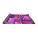 Sideview of Patchwork Purple Transitional Rug, con542pur