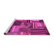 Sideview of Machine Washable Patchwork Pink Transitional Rug, wshcon542pnk