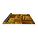 Sideview of Patchwork Yellow Transitional Rug, con542yw