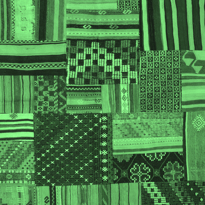 Patchwork Emerald Green Transitional Rug, con542emgrn