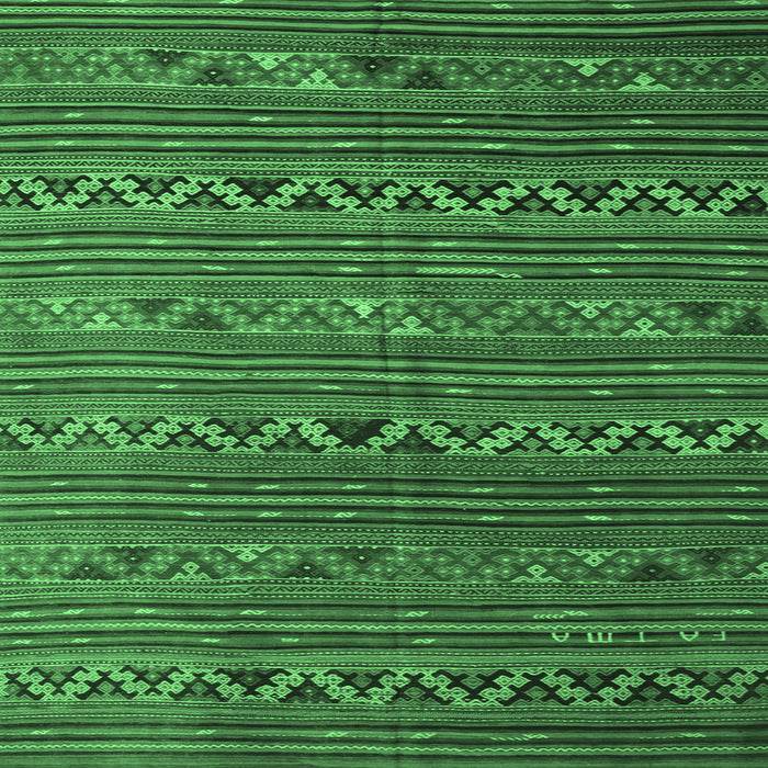 Square Oriental Emerald Green Traditional Rug, con543emgrn