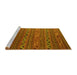 Sideview of Machine Washable Oriental Yellow Traditional Rug, wshcon543yw