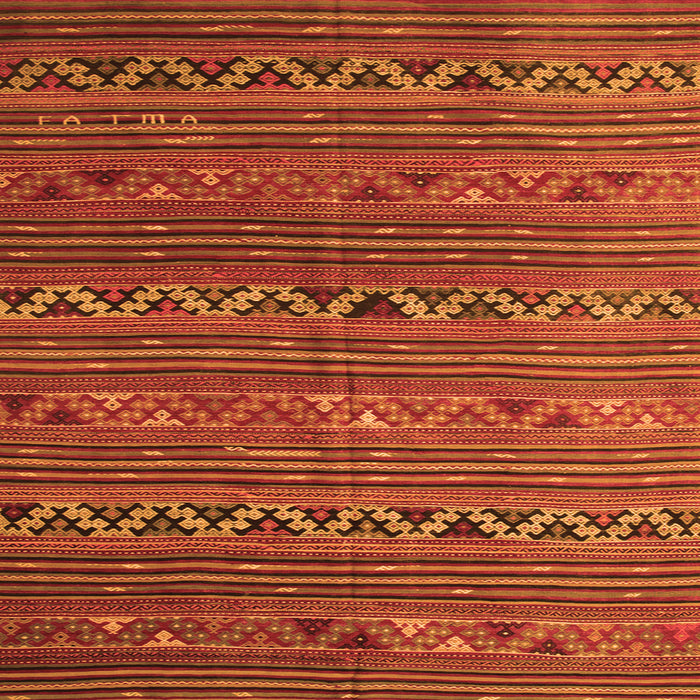 Serging Thickness of Oriental Orange Traditional Rug, con543org