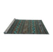 Sideview of Machine Washable Oriental Light Blue Traditional Rug, wshcon543lblu