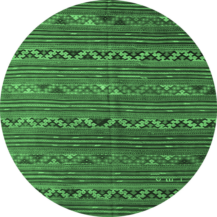 Round Oriental Emerald Green Traditional Rug, con543emgrn