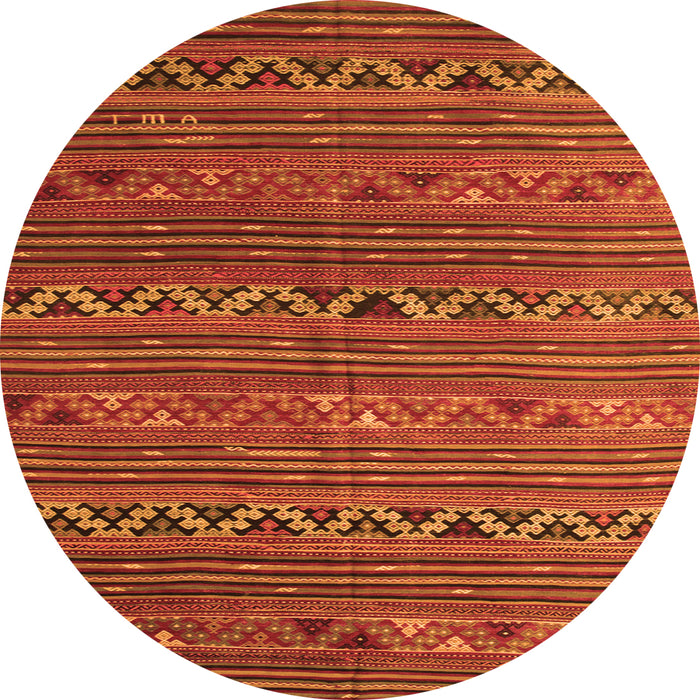 Square Oriental Orange Traditional Rug, con543org