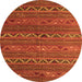 Square Oriental Orange Traditional Rug, con543org