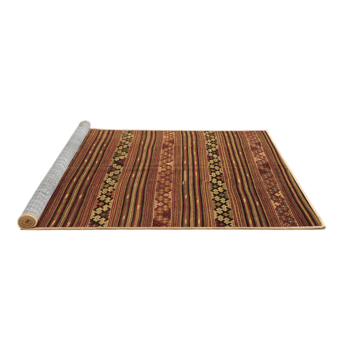Sideview of Machine Washable Oriental Brown Traditional Rug, wshcon543brn