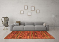 Machine Washable Oriental Orange Traditional Rug, wshcon543org