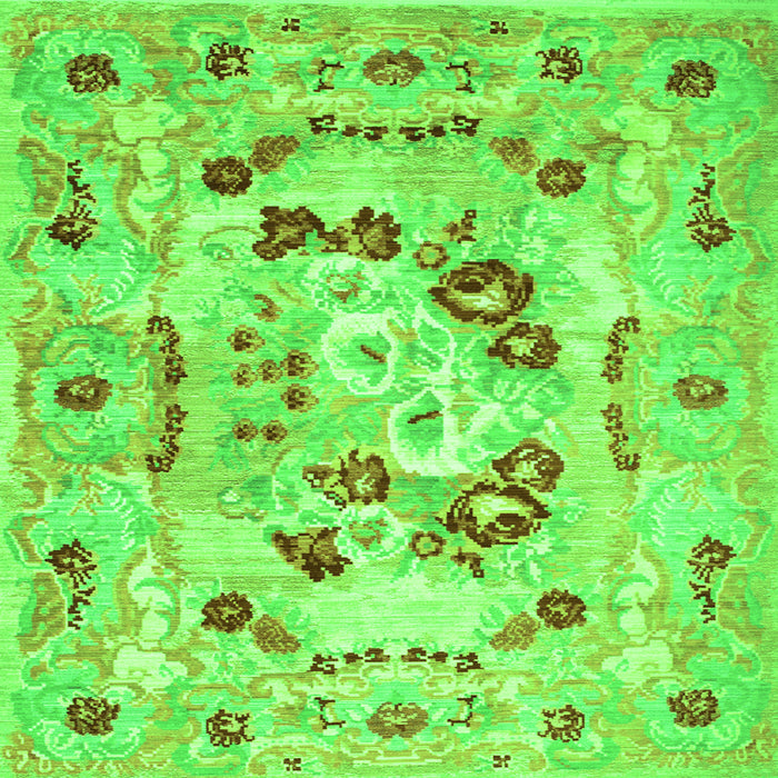 Serging Thickness of Abstract Green Contemporary Rug, con544grn