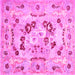 Square Abstract Pink Contemporary Rug, con544pnk