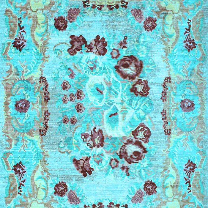 Abstract Light Blue Contemporary Rug, con544lblu