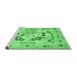 Sideview of Machine Washable Abstract Emerald Green Contemporary Area Rugs, wshcon544emgrn