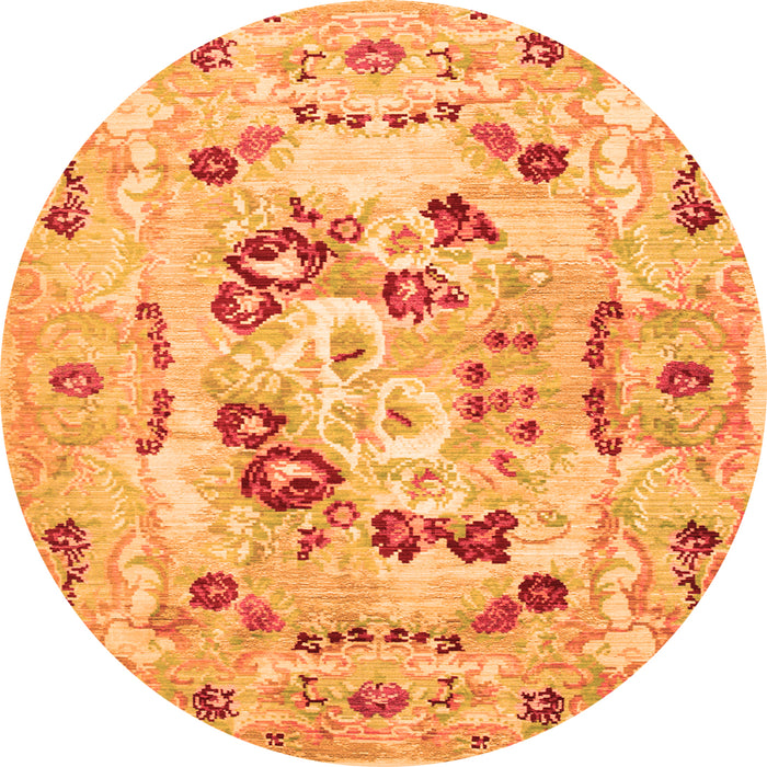 Square Abstract Orange Contemporary Rug, con544org
