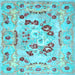 Square Abstract Light Blue Contemporary Rug, con544lblu