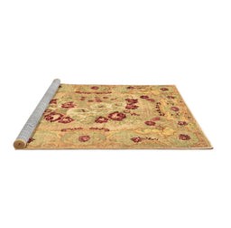 Sideview of Machine Washable Abstract Brown Contemporary Rug, wshcon544brn