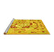 Sideview of Machine Washable Abstract Yellow Contemporary Rug, wshcon544yw
