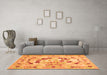 Machine Washable Abstract Orange Contemporary Area Rugs in a Living Room, wshcon544org