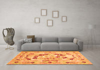 Machine Washable Abstract Orange Contemporary Rug, wshcon544org