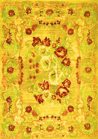 Abstract Yellow Contemporary Rug, con544yw