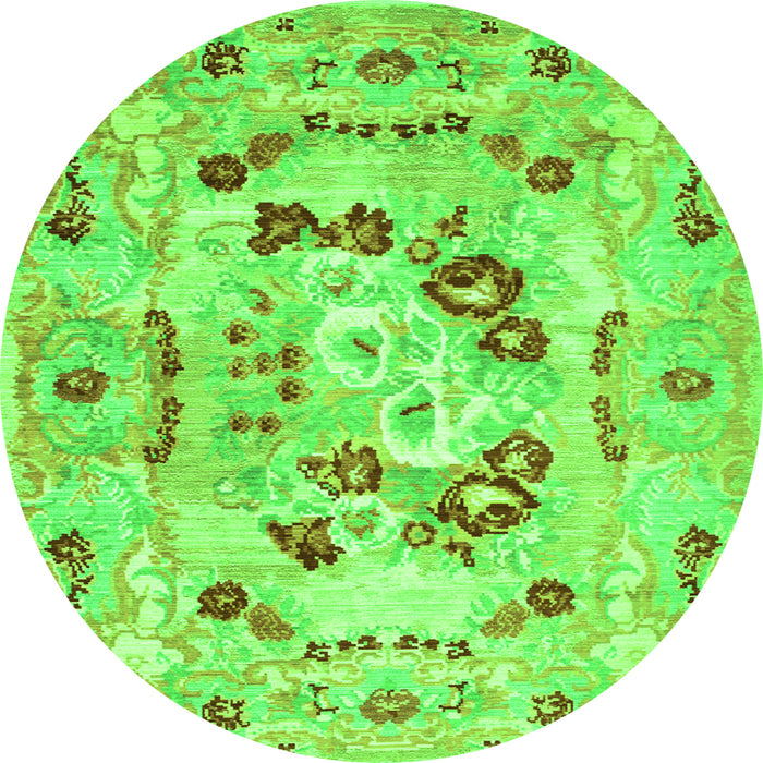Square Abstract Green Contemporary Rug, con544grn