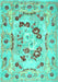 Abstract Turquoise Contemporary Rug, con544turq