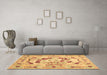 Machine Washable Abstract Brown Contemporary Rug in a Living Room,, wshcon544brn