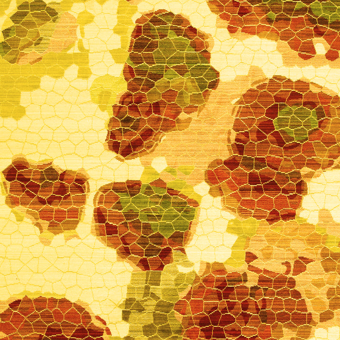 Machine Washable Abstract Yellow Contemporary Rug, wshcon545yw