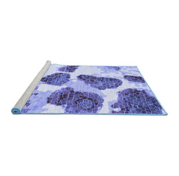 Sideview of Machine Washable Abstract Blue Contemporary Rug, wshcon545blu