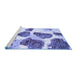 Sideview of Machine Washable Abstract Blue Contemporary Rug, wshcon545blu