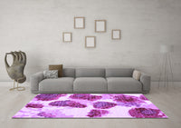 Machine Washable Abstract Purple Contemporary Rug, wshcon545pur