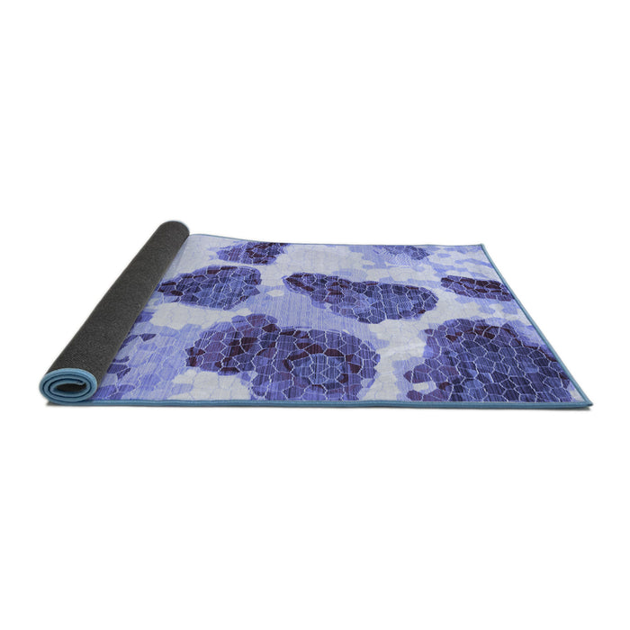 Sideview of Abstract Blue Contemporary Rug, con545blu